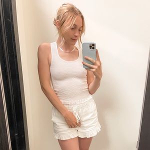 SOLD ❌ White Racerback Ruffle Tank Top by Japna